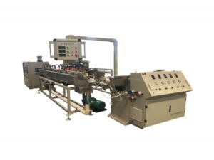 Corrugated metal flexible conduit pipe coating extrusion machine